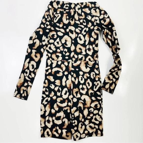 H&M Black Long Sleeve Animal Print Romper Size Small - Picture 4 of 8